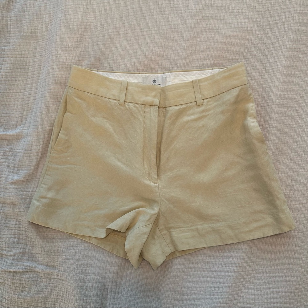 Babaton Beige Linen Shorts
